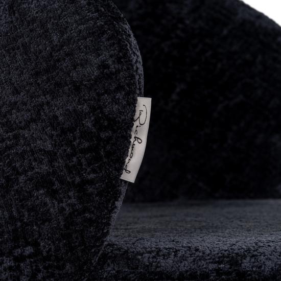 Savoy black chenille klein - bequemer Barhocker